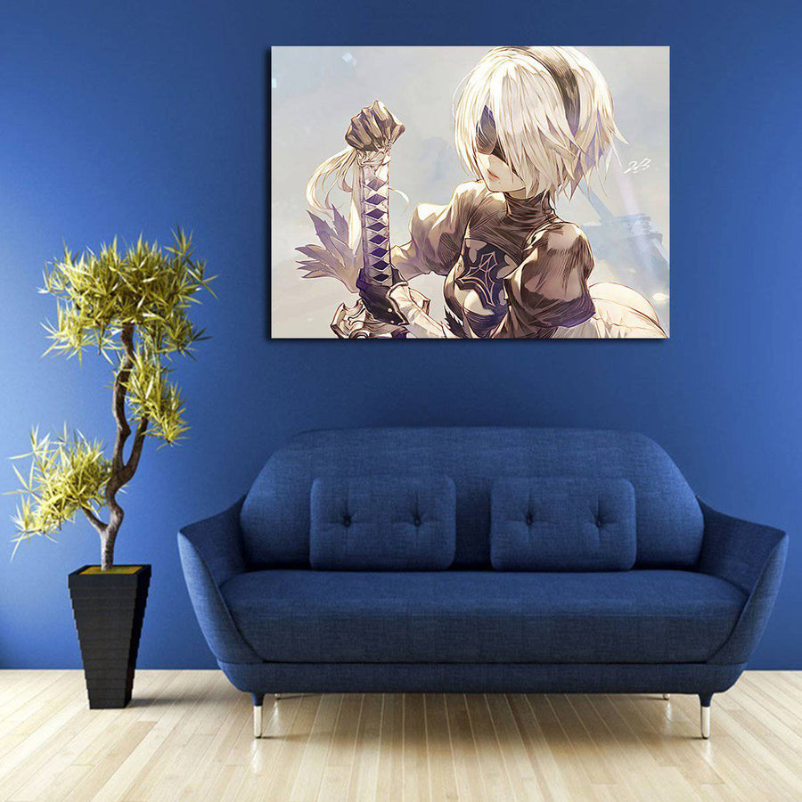 Yorha 2B Nier Automata Wall Art Canvas