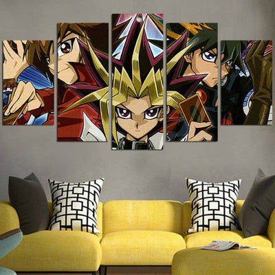 Yu Gi Oh Mutō Yūgi With Main Characters Wall Art Canvas