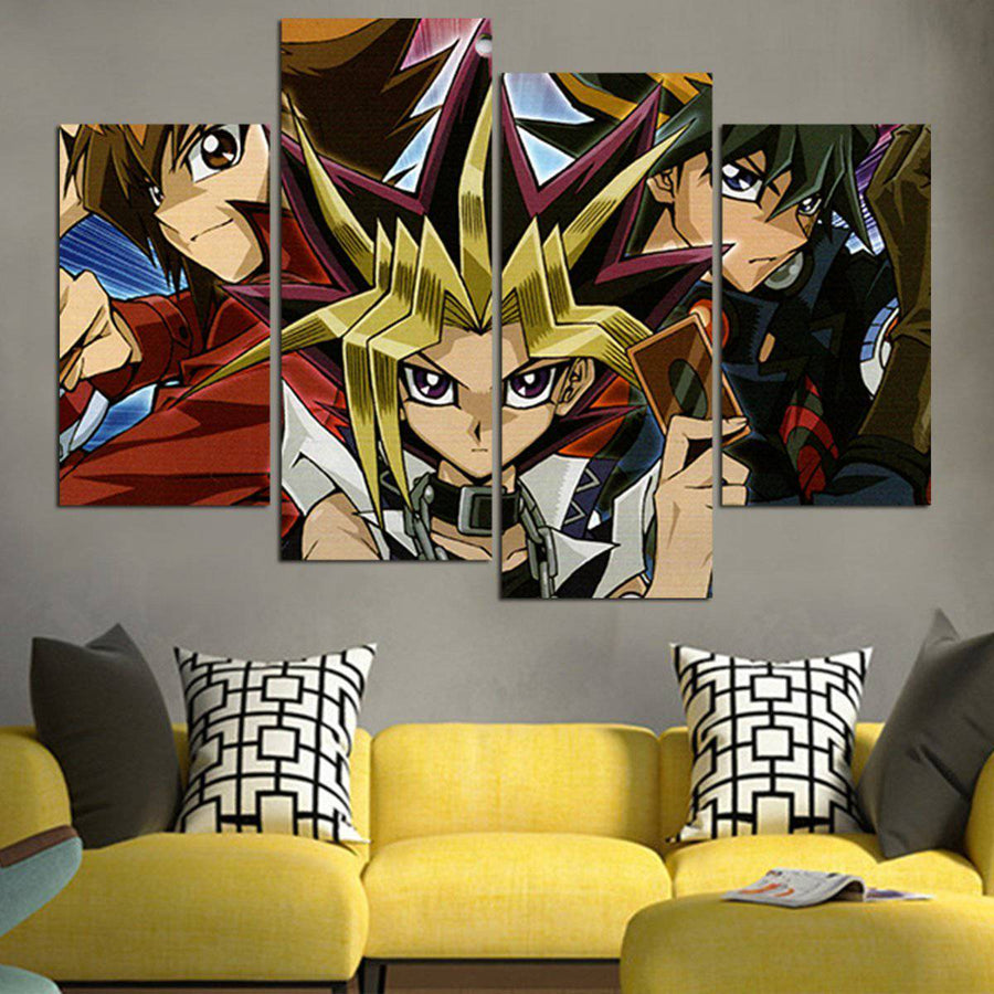 Yu Gi Oh Mutō Yūgi With Main Characters Wall Art Canvas