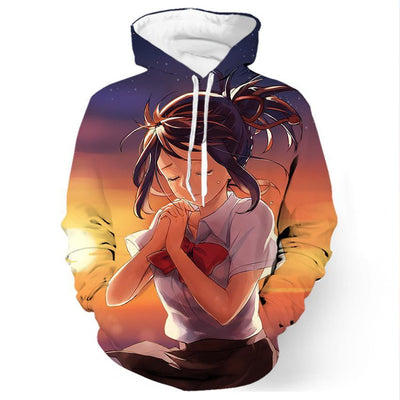 Your Name Mitsuha Beautiful Girl - 3D Hoodie, T shirt, Sweatshirt, Tank Top