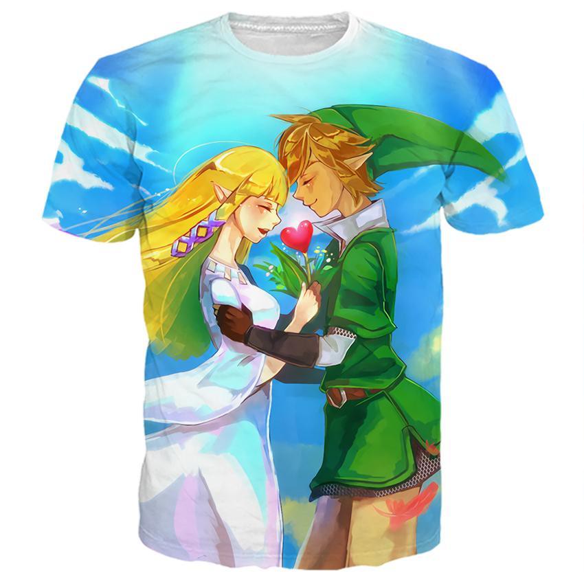 Zelda And Link Love - 3D Hoodie, T shirt, Sweatshirt, Tank Top