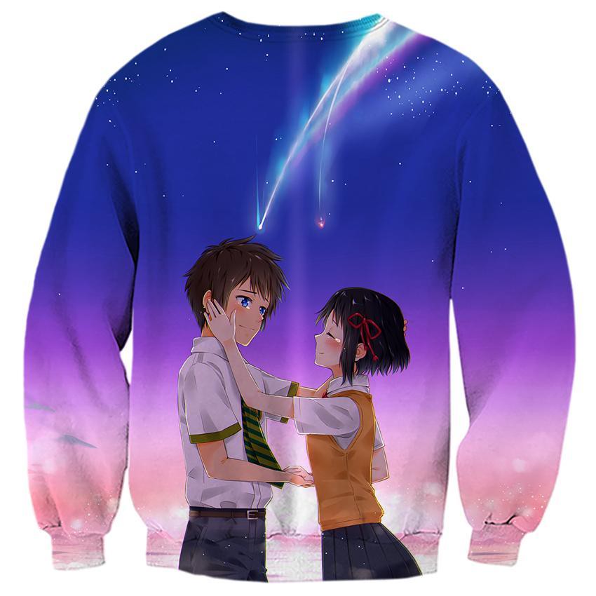 Your Name Mitsuha Miyamizu And Taki Tachibana Romantic - 3D Hoodie, T shirt, Sweatshirt, Tank Top