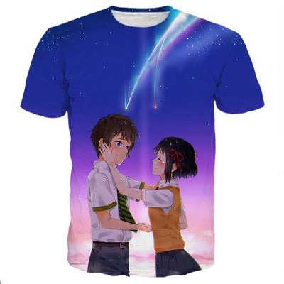 Your Name Mitsuha Miyamizu And Taki Tachibana Romantic - 3D Hoodie, T shirt, Sweatshirt, Tank Top