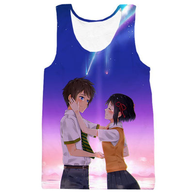 Your Name Mitsuha Miyamizu And Taki Tachibana Romantic - 3D Hoodie, T shirt, Sweatshirt, Tank Top