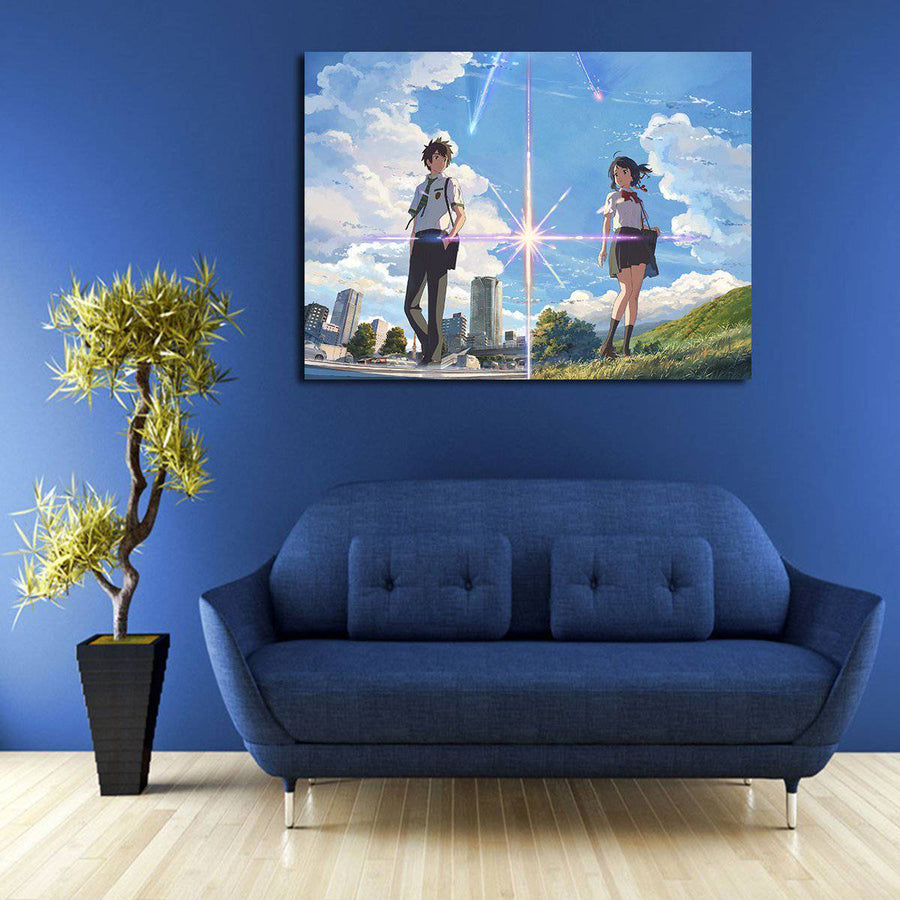 Your Name Taki And Mitsuha Wall Art Canvas