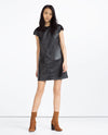 ZIPPED FAUX LEATHER DRESS