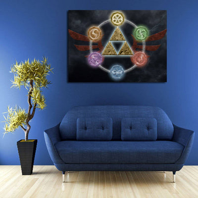 Zelda Ocarina Of Time Sage Medallions Wall Art Canvas