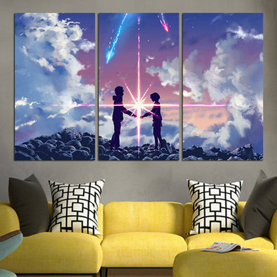 Your Name Taki And Mitsuha Under The Moon Wall Art Canvas