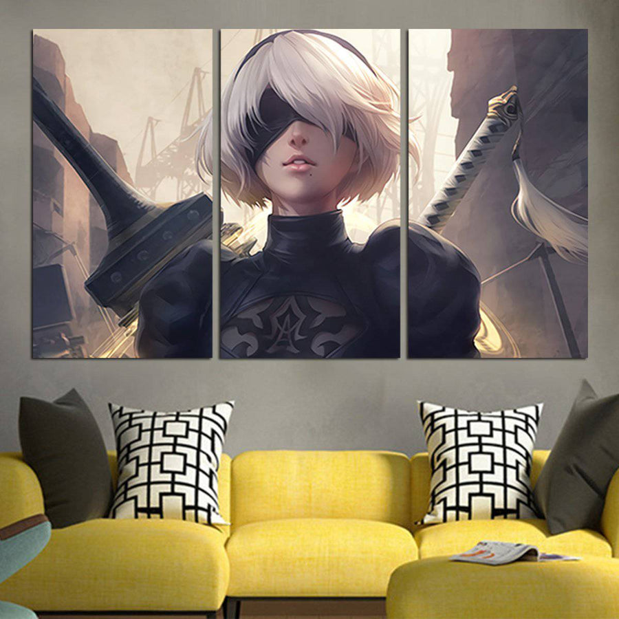 YoRHa No.2 Type B Face Wall Art Canvas