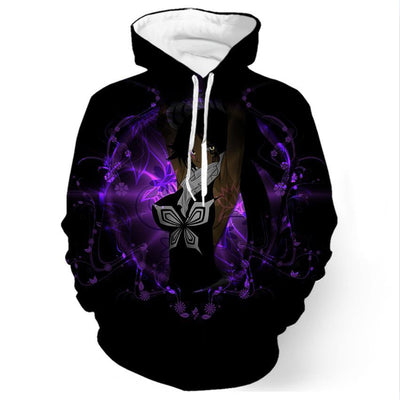 Yoruichi Shihooin Purple Background Bleach - 3D Hoodie, T shirt, Sweatshirt, Tank Top