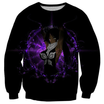 Yoruichi Shihooin Purple Background Bleach - 3D Hoodie, T shirt, Sweatshirt, Tank Top