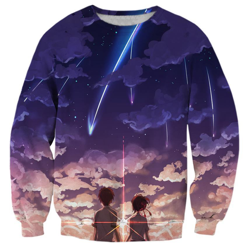 Your Name Mitsuha And Taki Under The Sky - 3D Hoodie, T shirt, Sweatshirt, Tank Top