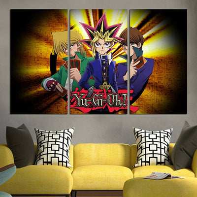 Yu Gi Oh Triangle Main Characters Wall Art Canvas