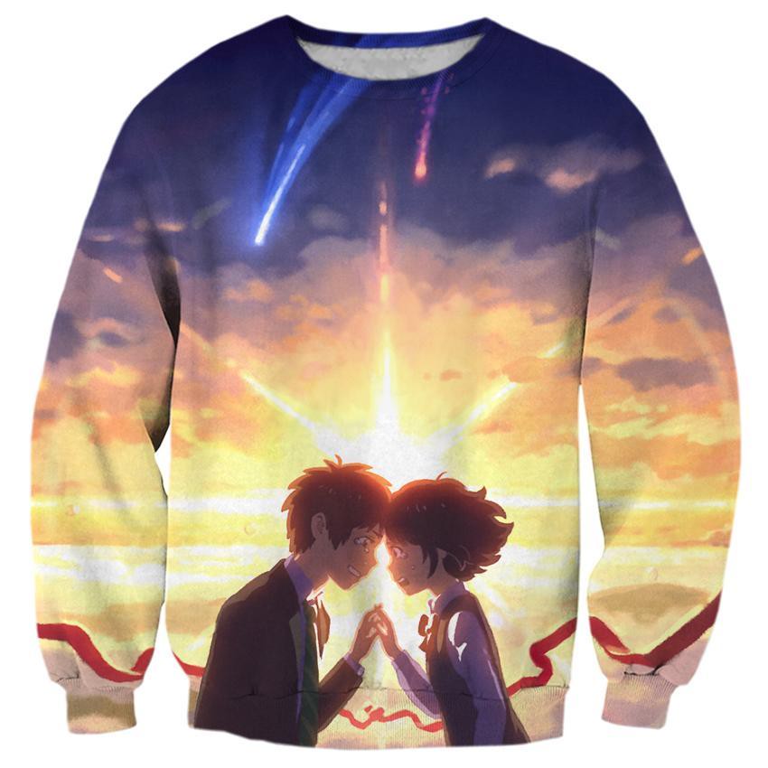 Your Name Mitsuha And Taki Under The Sunset - 3D Hoodie, T shirt, Sweatshirt, Tank Top