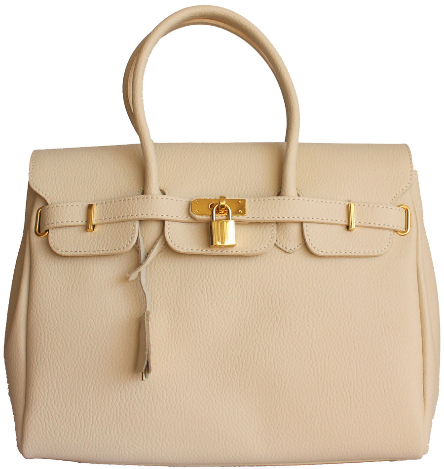 Cream Leather Handbag